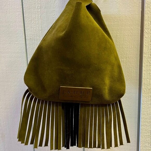 Jahde Leather Hampton Wristlet in Olive Green (Retails for $250) - Picture 1 of 2